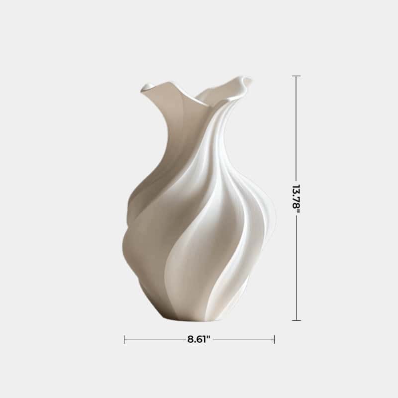 Artistic Sculptural Wood Vase | Modern Layered Wave Home Decor & Gift