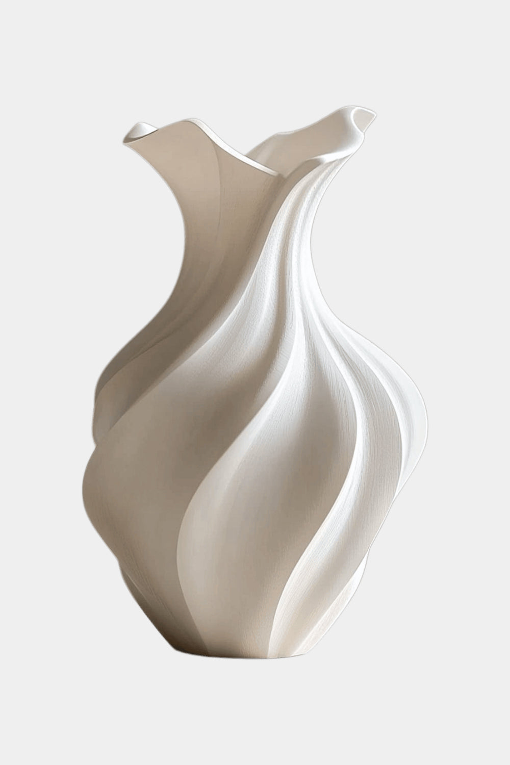 Artistic Sculptural Wood Vase | Modern Layered Wave Home Decor & Gift