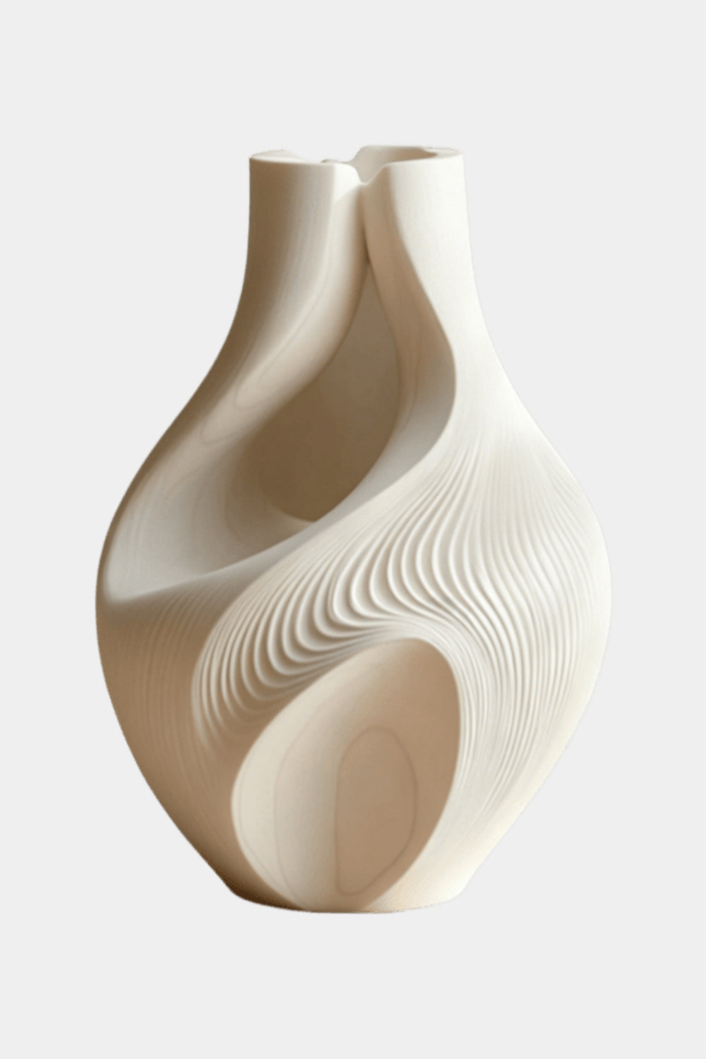 Abstract Wood Vase Sculpture, Modern Handcrafted Decor Statement Piece