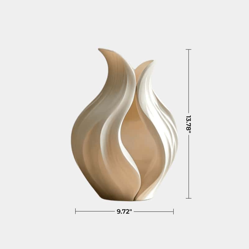 Artistic Petal Wood Vase | Sculptural Wave Decoration & Elegant Home Gift