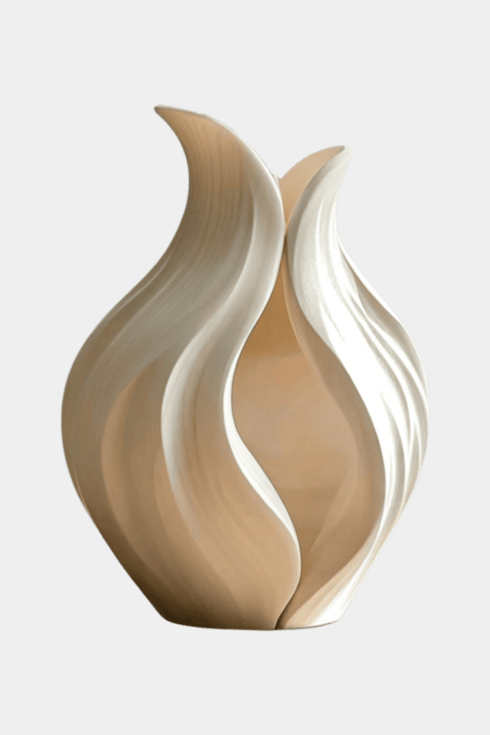 Artistic Petal Wood Vase | Sculptural Wave Decoration & Elegant Home Gift