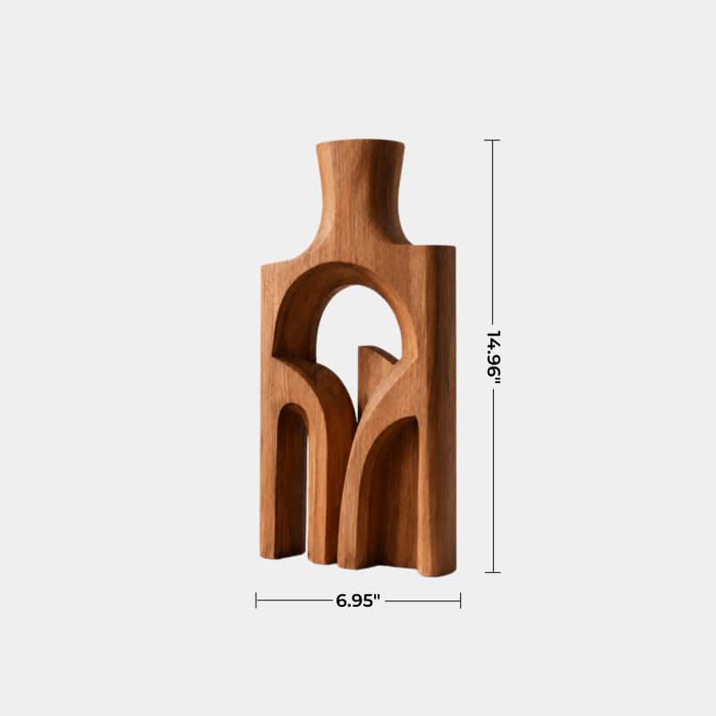 Minimalist Geometric Arch Vase | Sculptural Wood Art for Modern Space Styling