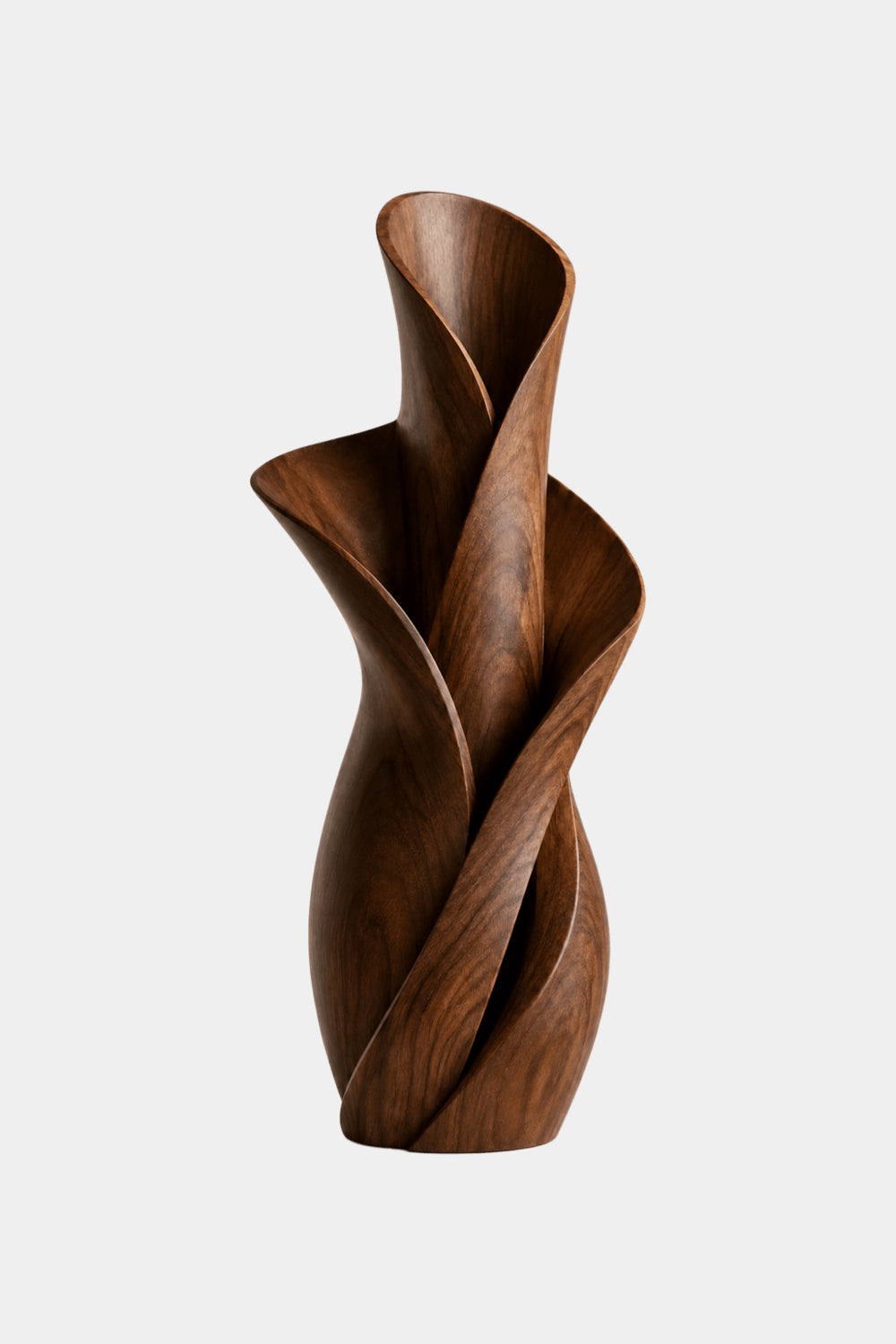 Twisted Bloom Wood Vase | Handcrafted Tabletop Sculpture | Unique Decorative Gift
