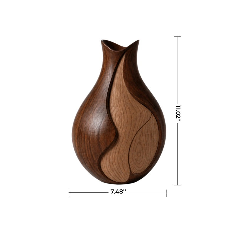 Luxury Wooden Art Vase Elegant Asymmetric Shape Premium Home Decoration Item