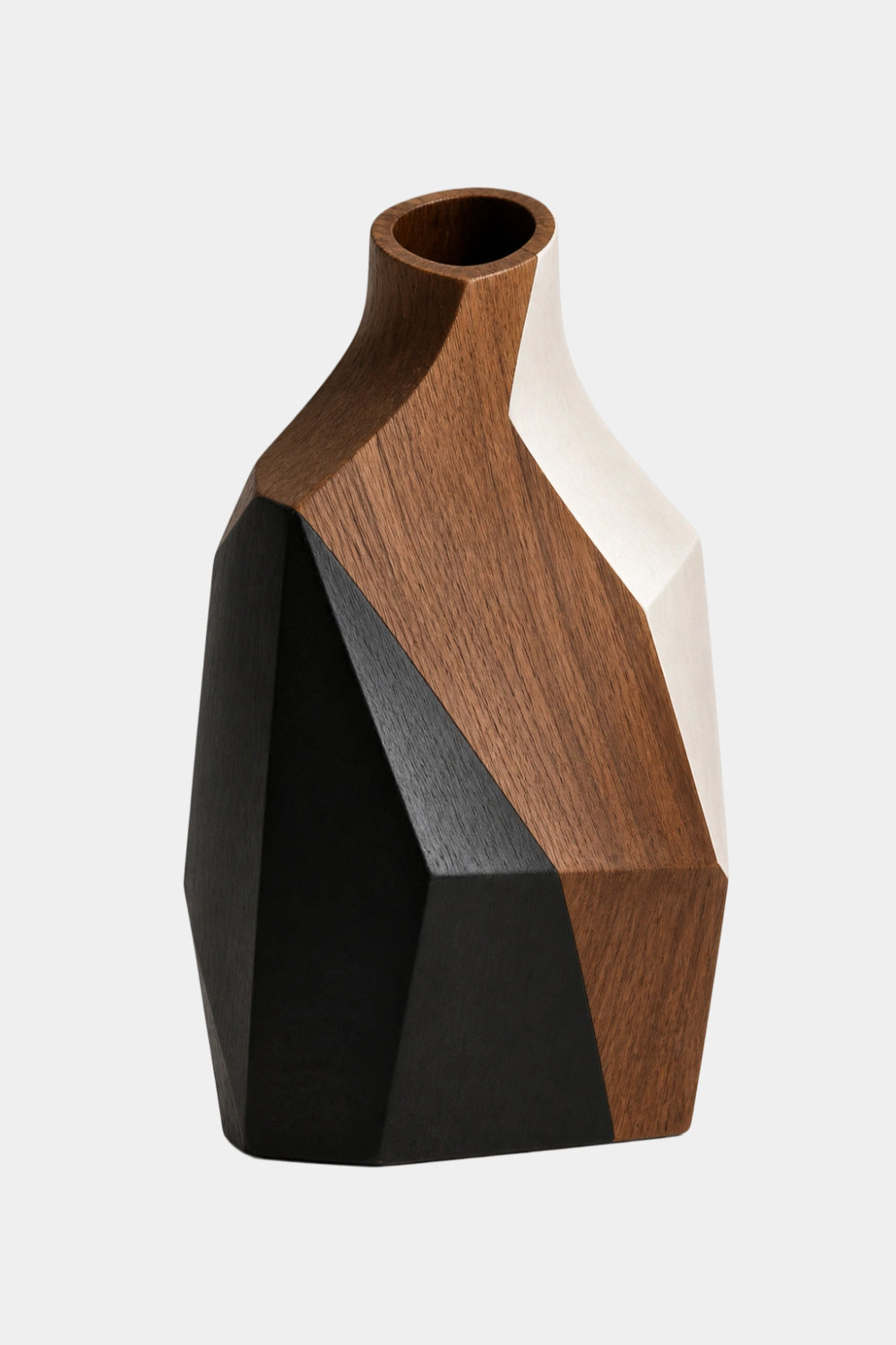 Abstract Art Wooden Vase Sculptural Centerpiece For Contemporary Homes