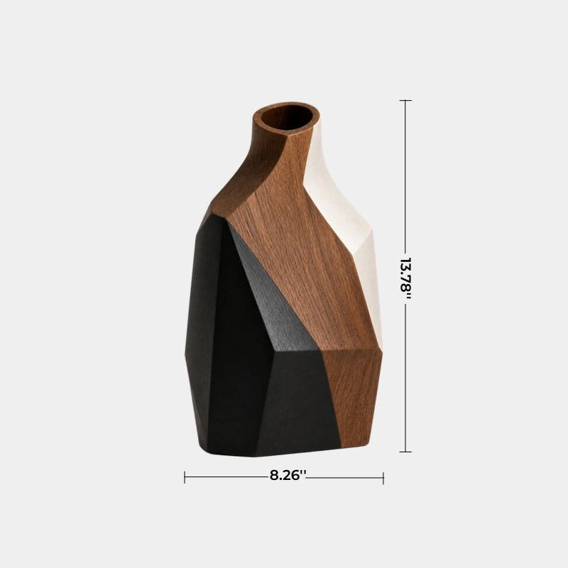 Abstract Art Wooden Vase Sculptural Centerpiece For Contemporary Homes