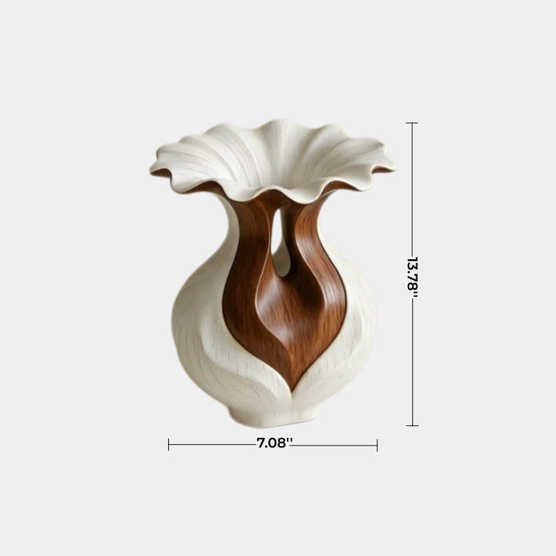 Handmade Abstract Wooden Vase Modern Art Decor For Elegant Home Interiors