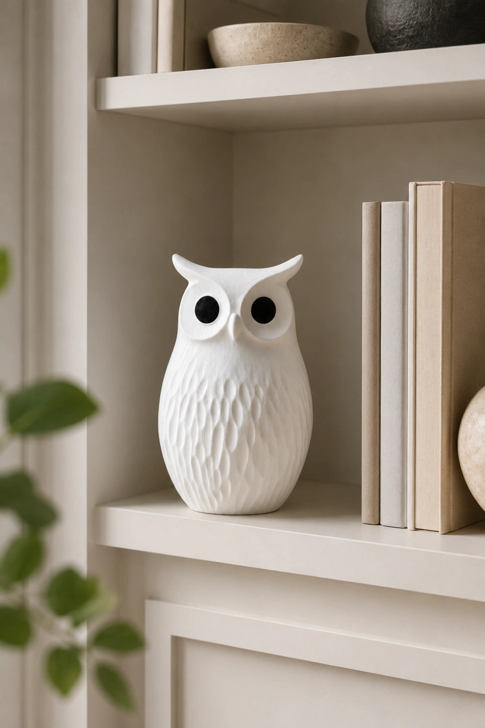 Abstract Wooden Vase Handmade Owl Shape Unique Art Piece For Living Room