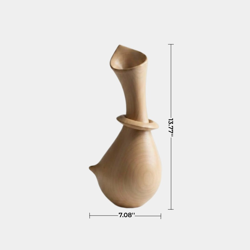 Handmade Abstract Wooden Vase For Modern Luxury Home Decor Unique Art Piece