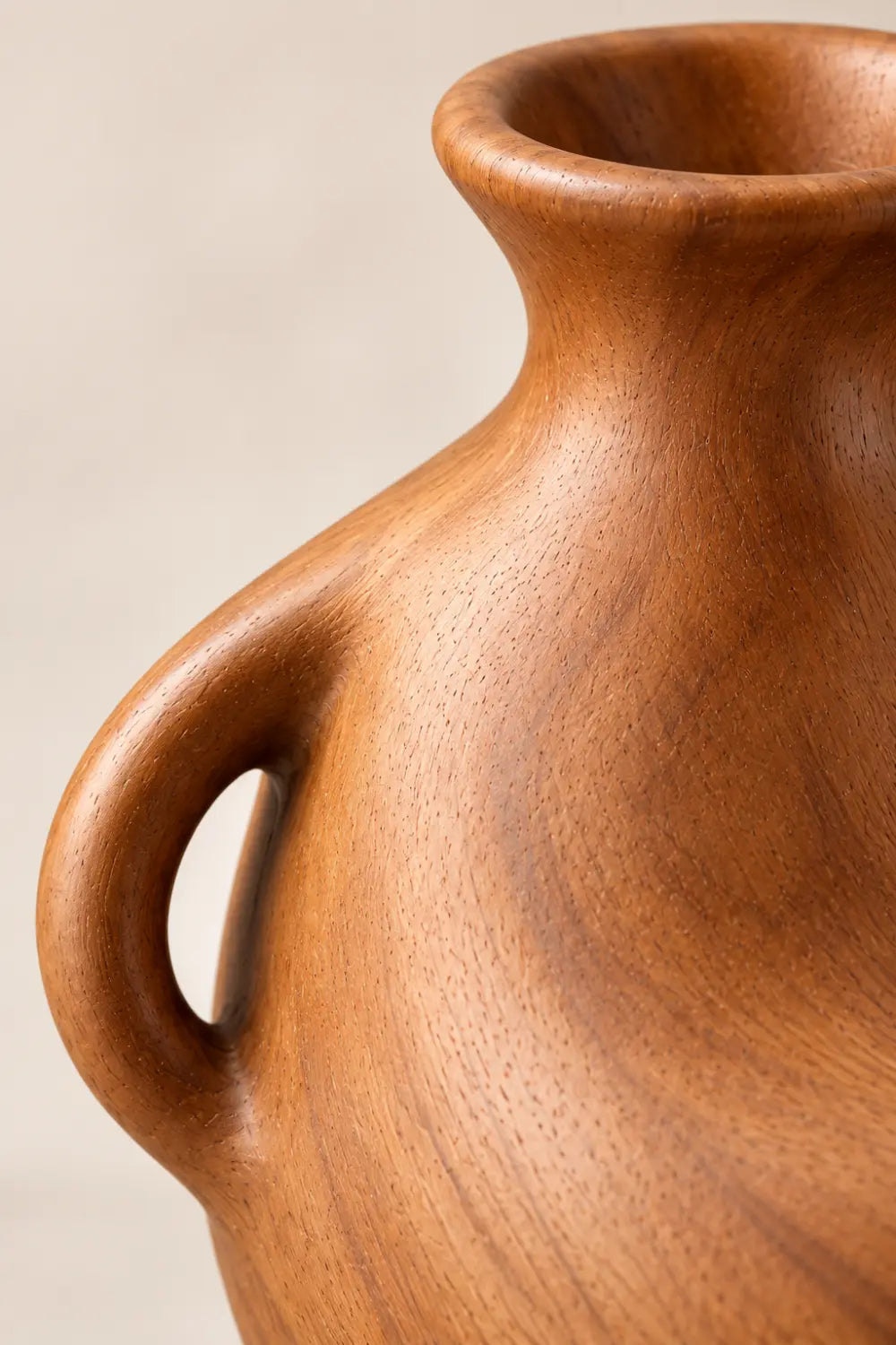 Abstract Zoomorphic Wooden Vase Sculpture | Whimsical Animal Vessel Home Decor