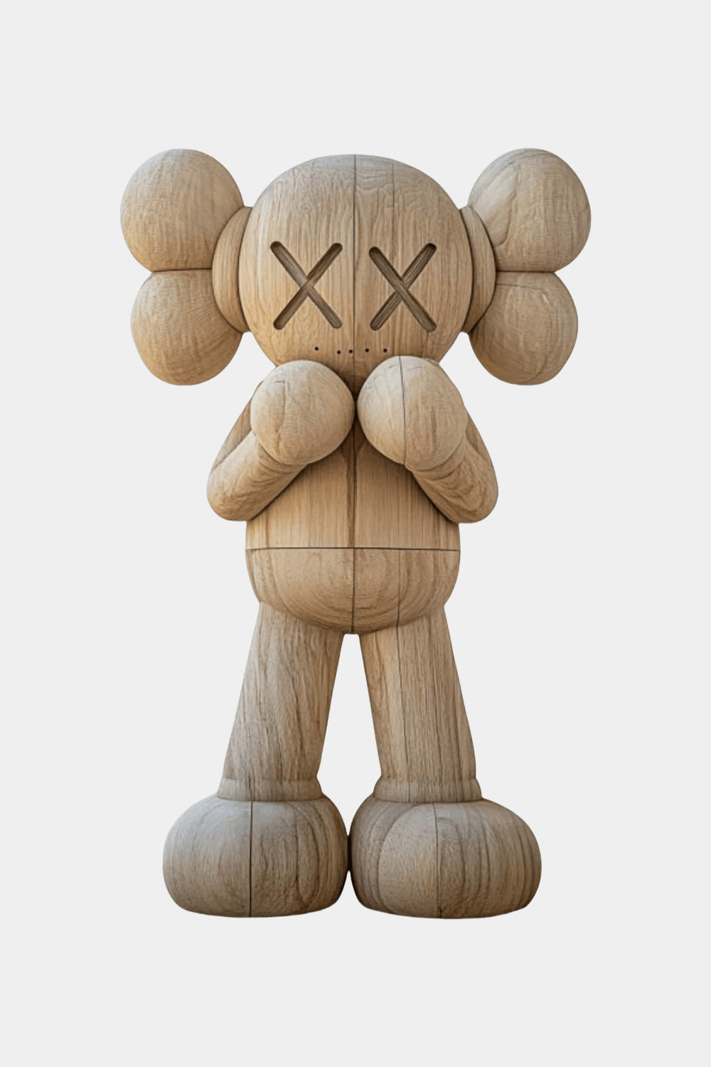 Handcrafted Wooden Kaws Style Sculpture Modern Wood Sculpture Art Decor