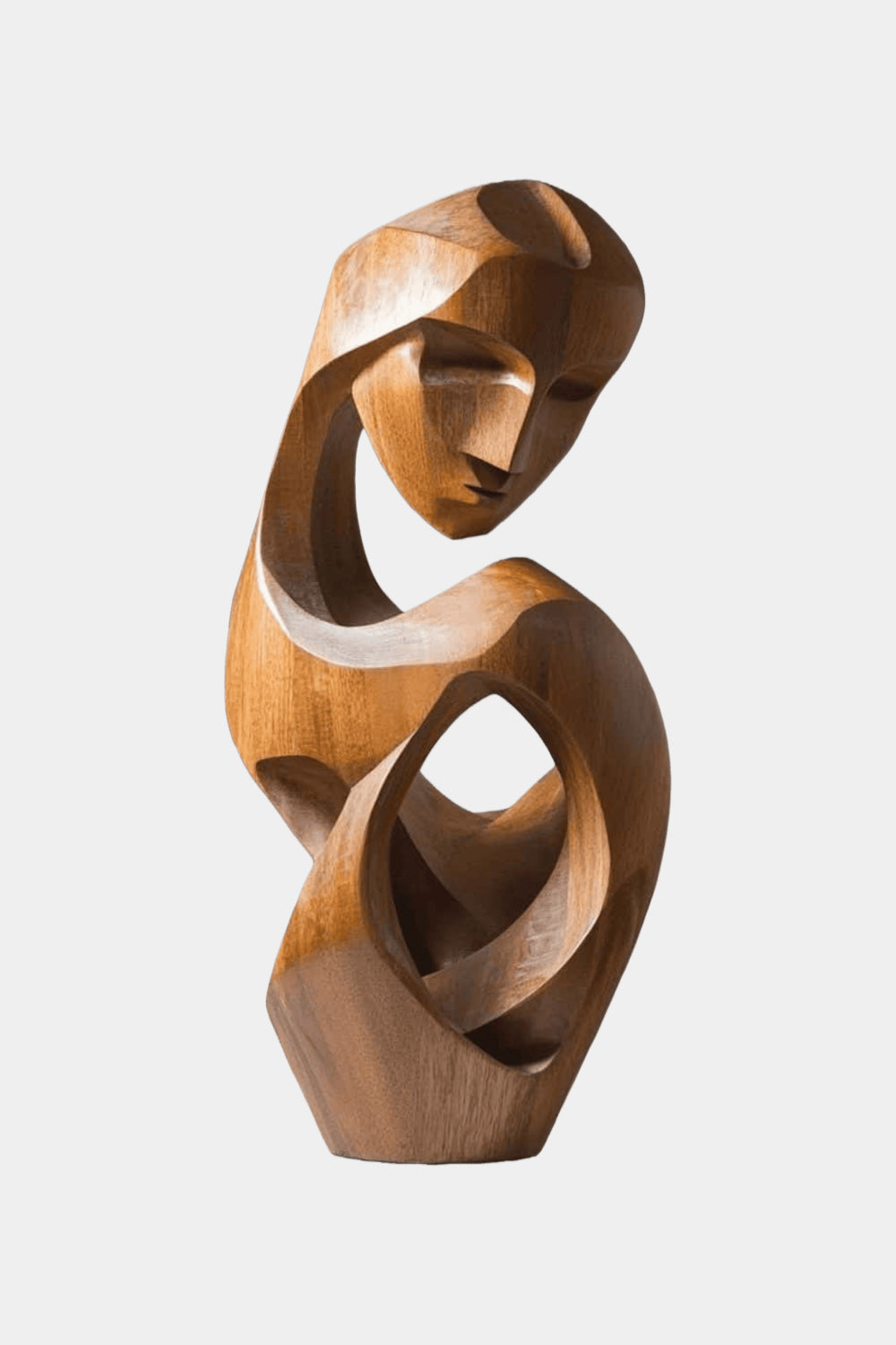 Abstract Wooden Human Sculpture Handcrafted Modern Art Decor Minimalist Wood Figurine