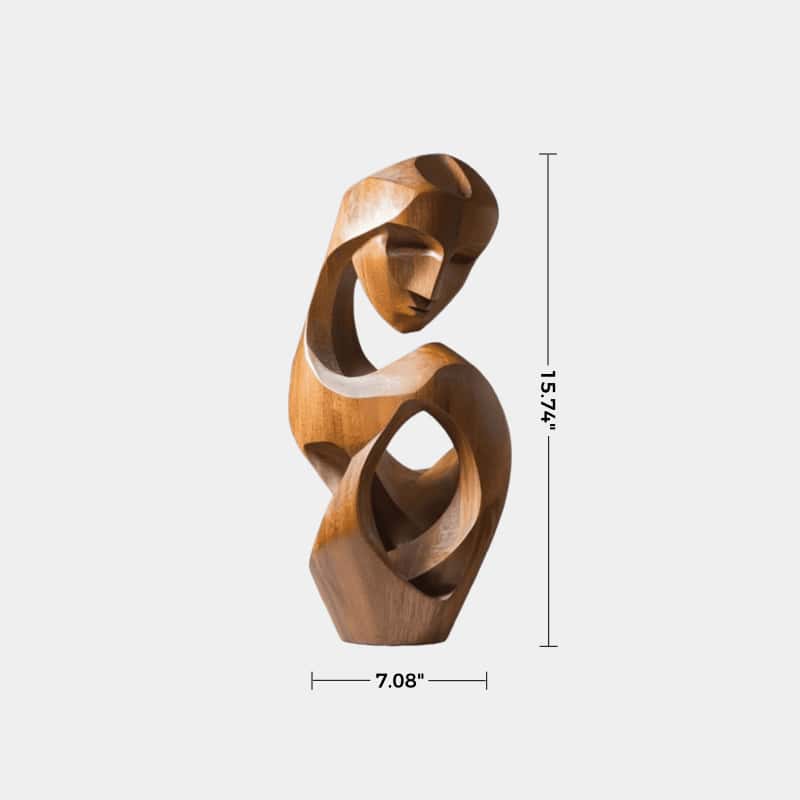 Abstract Wooden Human Sculpture Handcrafted Modern Art Decor Minimalist Wood Figurine