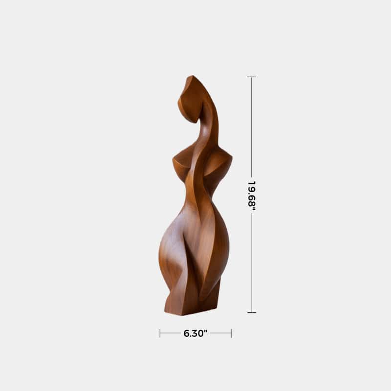 Abstract Wooden Human Sculpture Handcrafted Modern Art Decor Minimalist Wood Figurine
