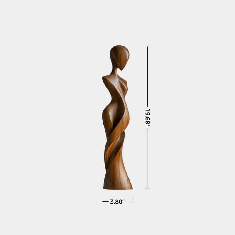 Abstract Wooden Human Figure Sculpture Hand Carved Modern Figurative Art