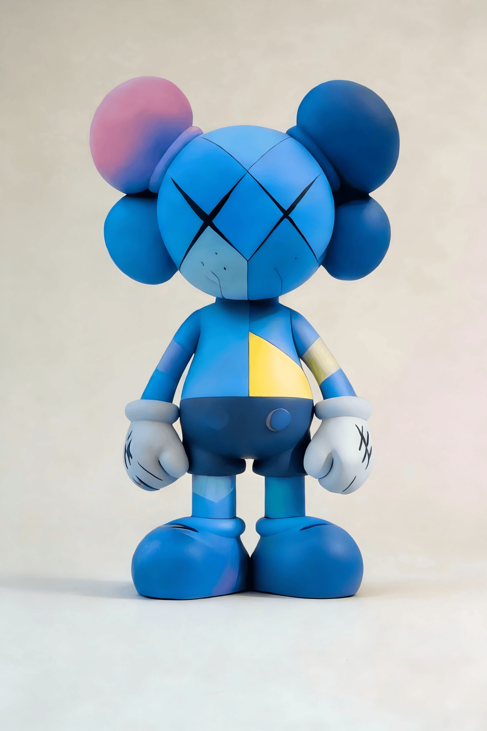 Large Blue Kaws Style Art Sculpture Modern Street Statue Art Figurine