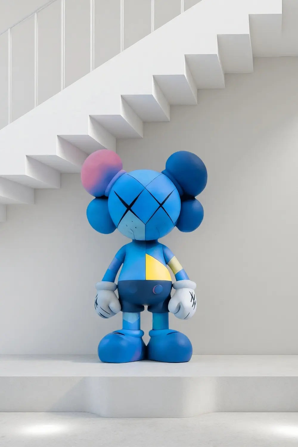 Large Blue Kaws Style Art Sculpture Modern Street Statue Art Figurine
