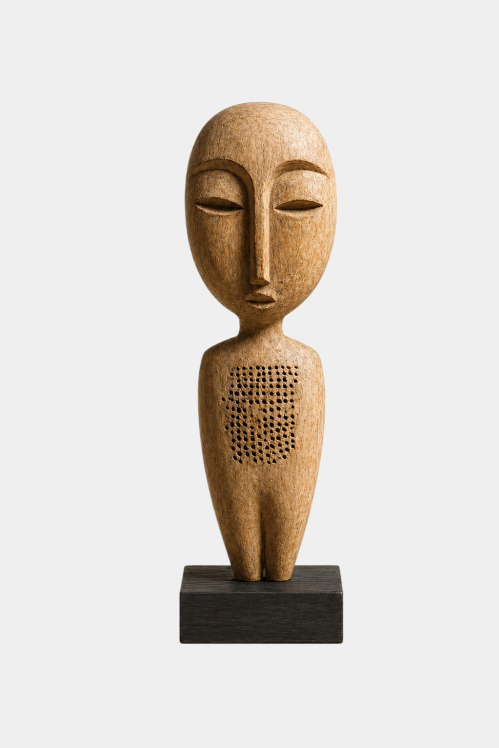 Contemporary Wood Face Carving | Abstract Ornamental Art for Desktop