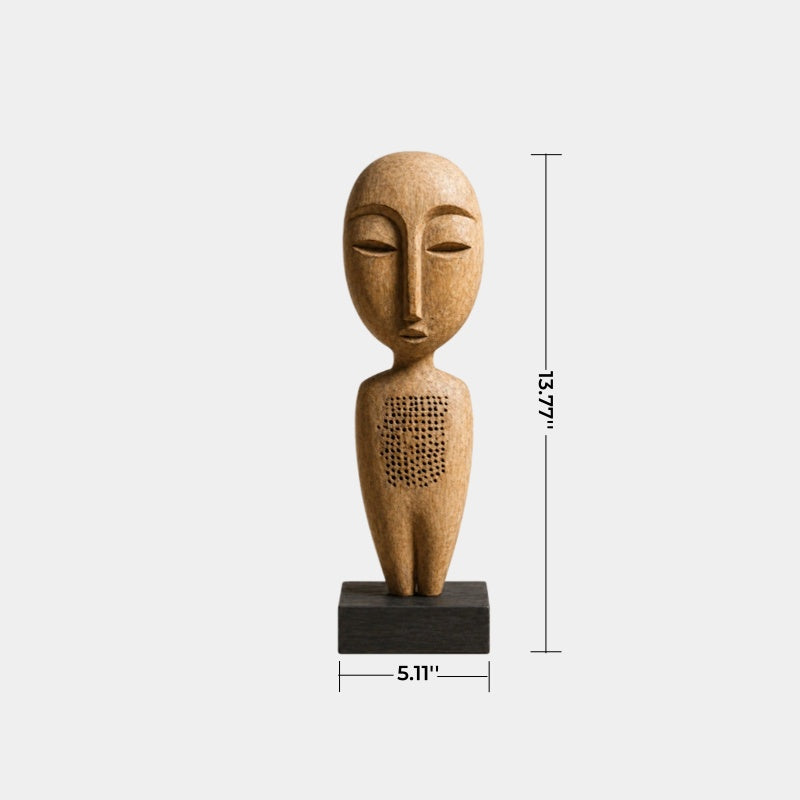 Contemporary Wood Face Carving | Abstract Ornamental Art for Desktop