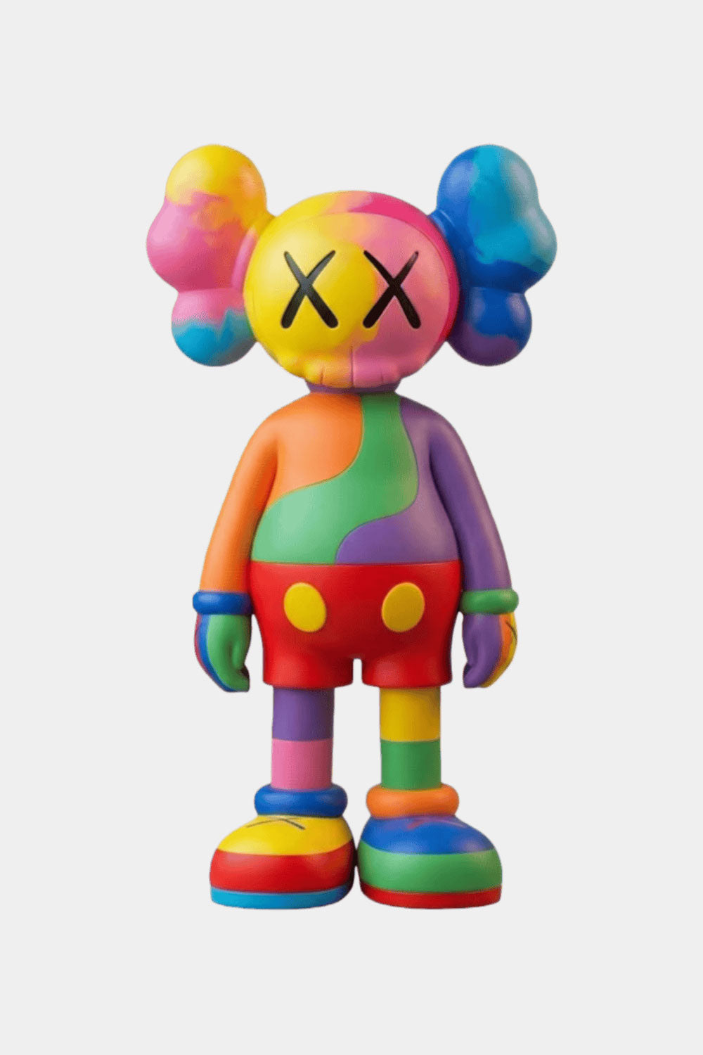 Rainbow Kaws Style Sculpture Colorful Pop Art Figurine for Home Decor