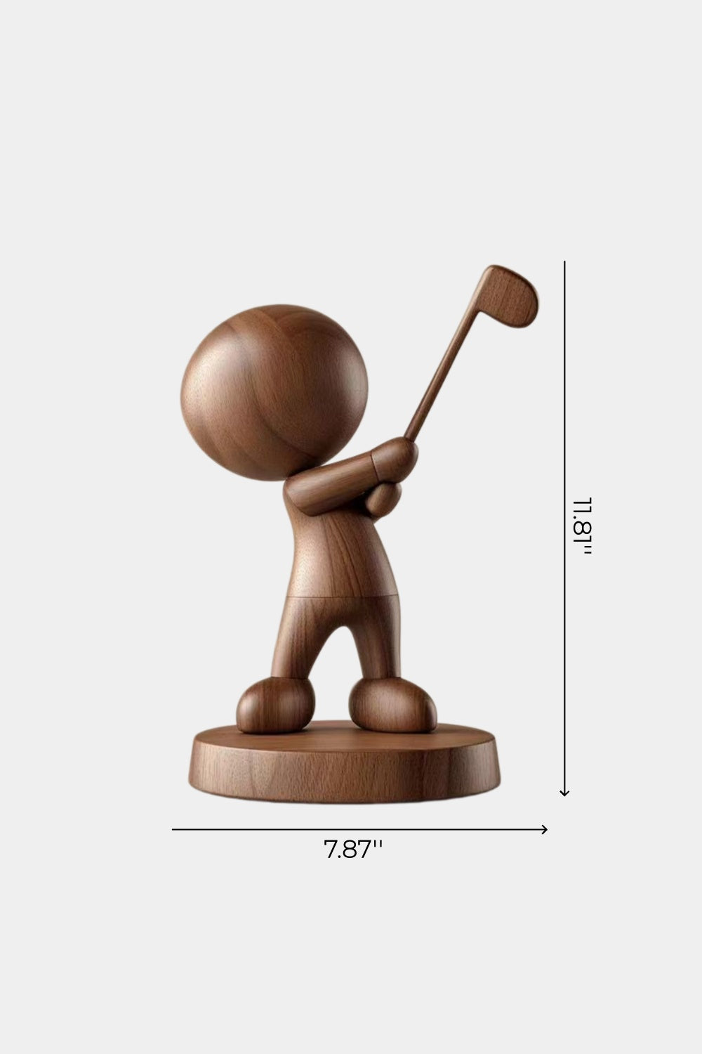Carved Wooden Golfer Figurine | Golf Lover Decoration Gift