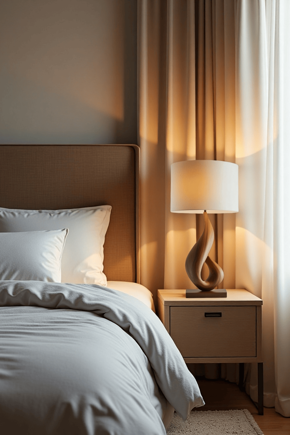 Handcrafted Wooden Table Lamp Elegant Natural Wood Lighting Home Decor