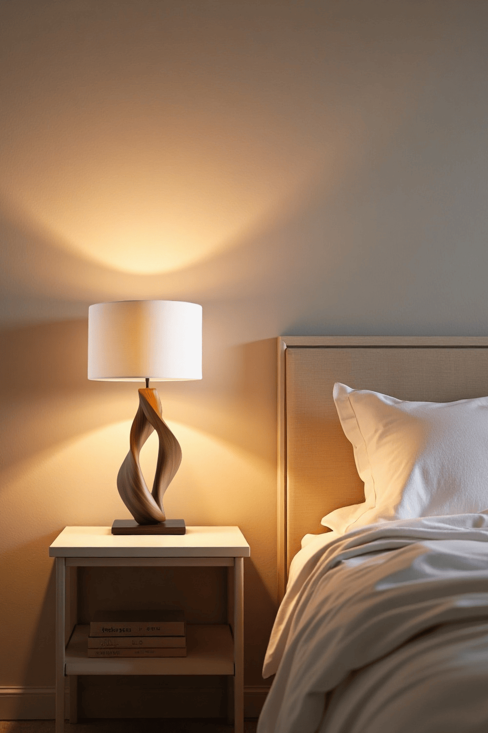 Handcrafted Wooden Table Lamp Elegant Natural Wood Lighting Home Decor