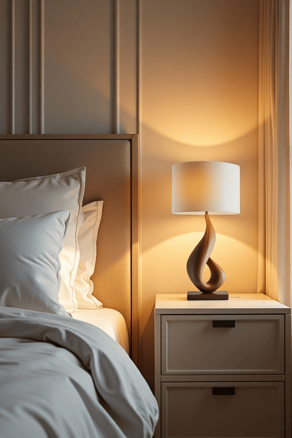 Handcrafted Wooden Table Lamp Elegant Natural Wood Lighting Home Decor