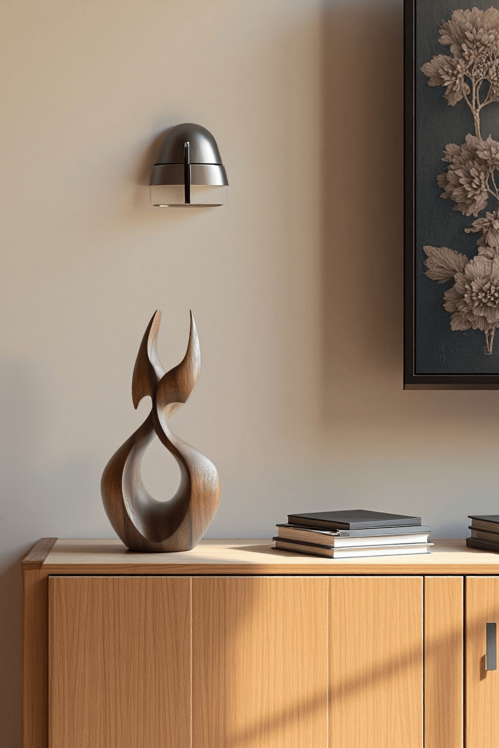 Abstract Wood Art Wooden Animal Sculpture Handcrafted Minimalist Decor