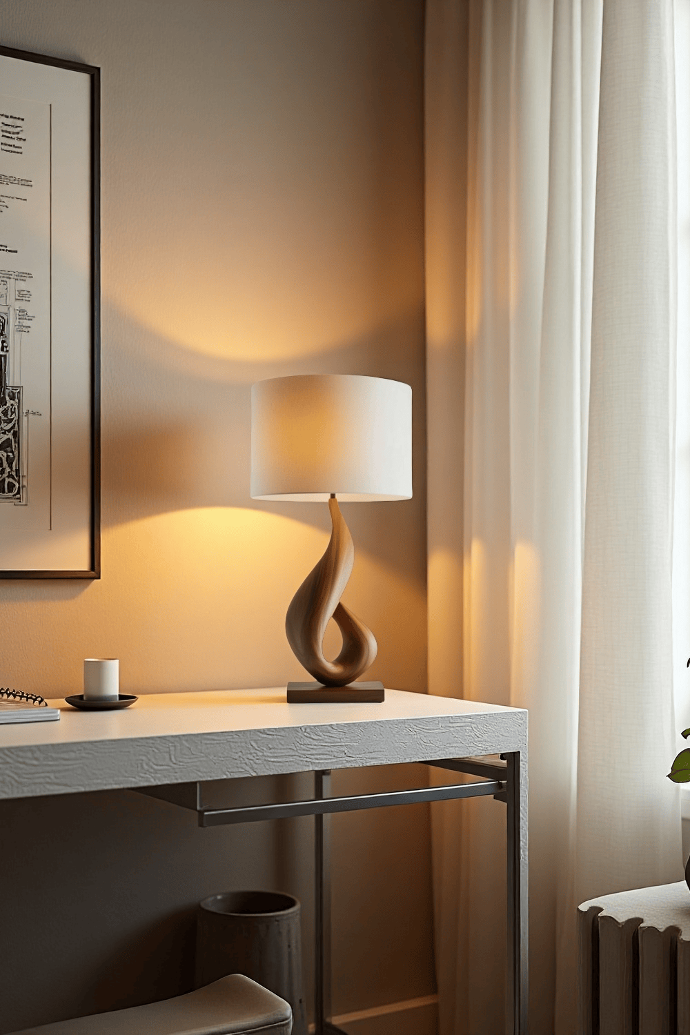Handcrafted Wooden Table Lamp Elegant Natural Wood Lighting Home Decor