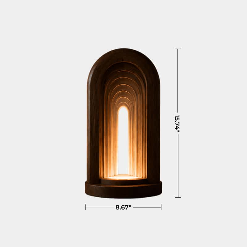Modern Infinity Arch Wood Lamp | Layered Tunnel Sculpture Light | Aesthetic Decor Gift