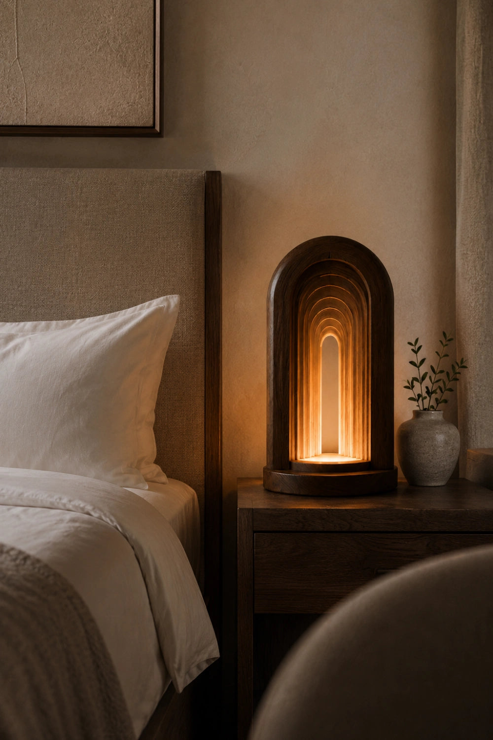 Modern Infinity Arch Wood Lamp | Layered Tunnel Sculpture Light | Aesthetic Decor Gift