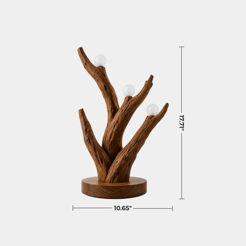 Multi-Light Tree Branch Wood Lamp | Unique Sculptural Decoration & Gift