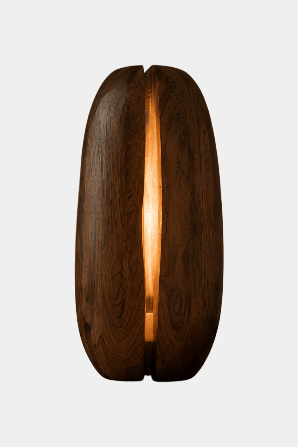 Minimalist Split Wood Lamp | Glowing Fissure Sculpture for Modern Decor & Gift