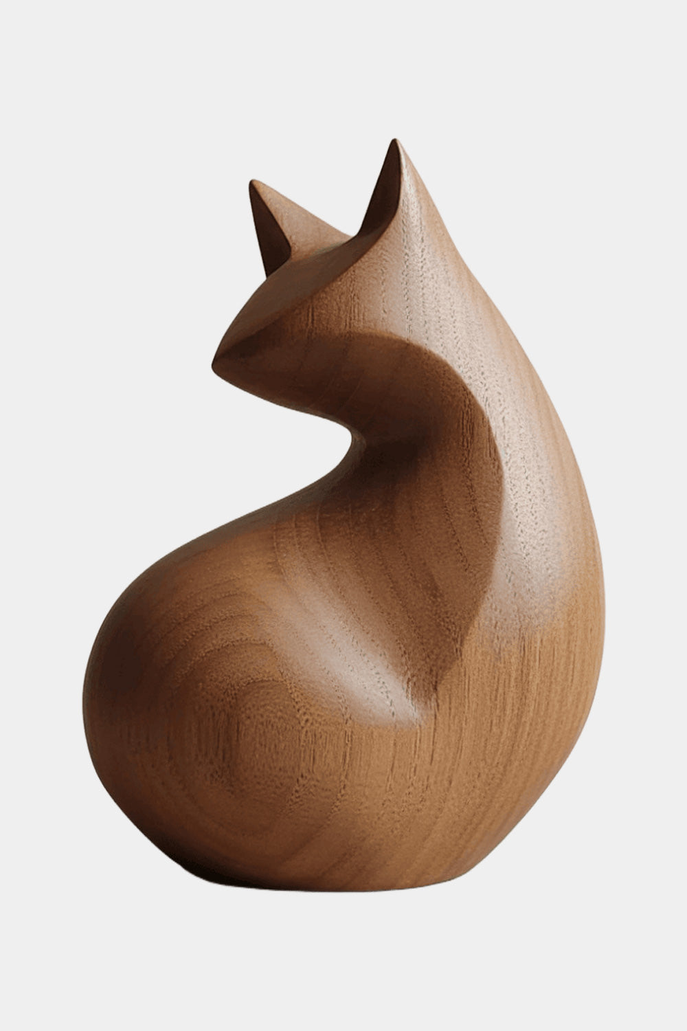 Abstract Animal Wood Sculpture Wooden Cat Sculptures Wood Feline Statue