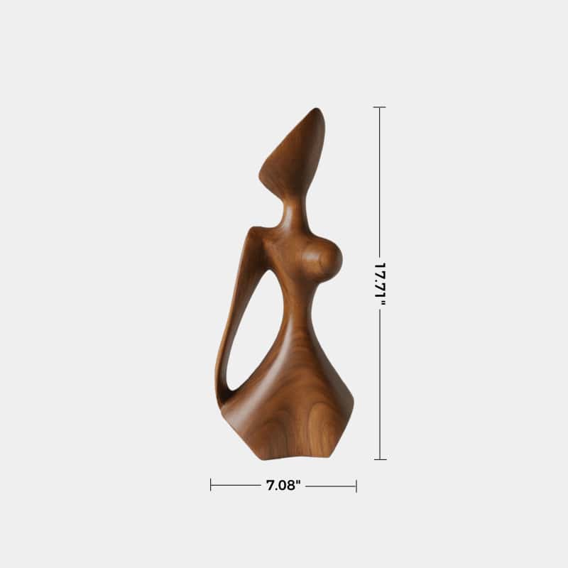 Handcrafted Wooden Abstract Figure Contemporary Human Form Statue Natural Wood Decor