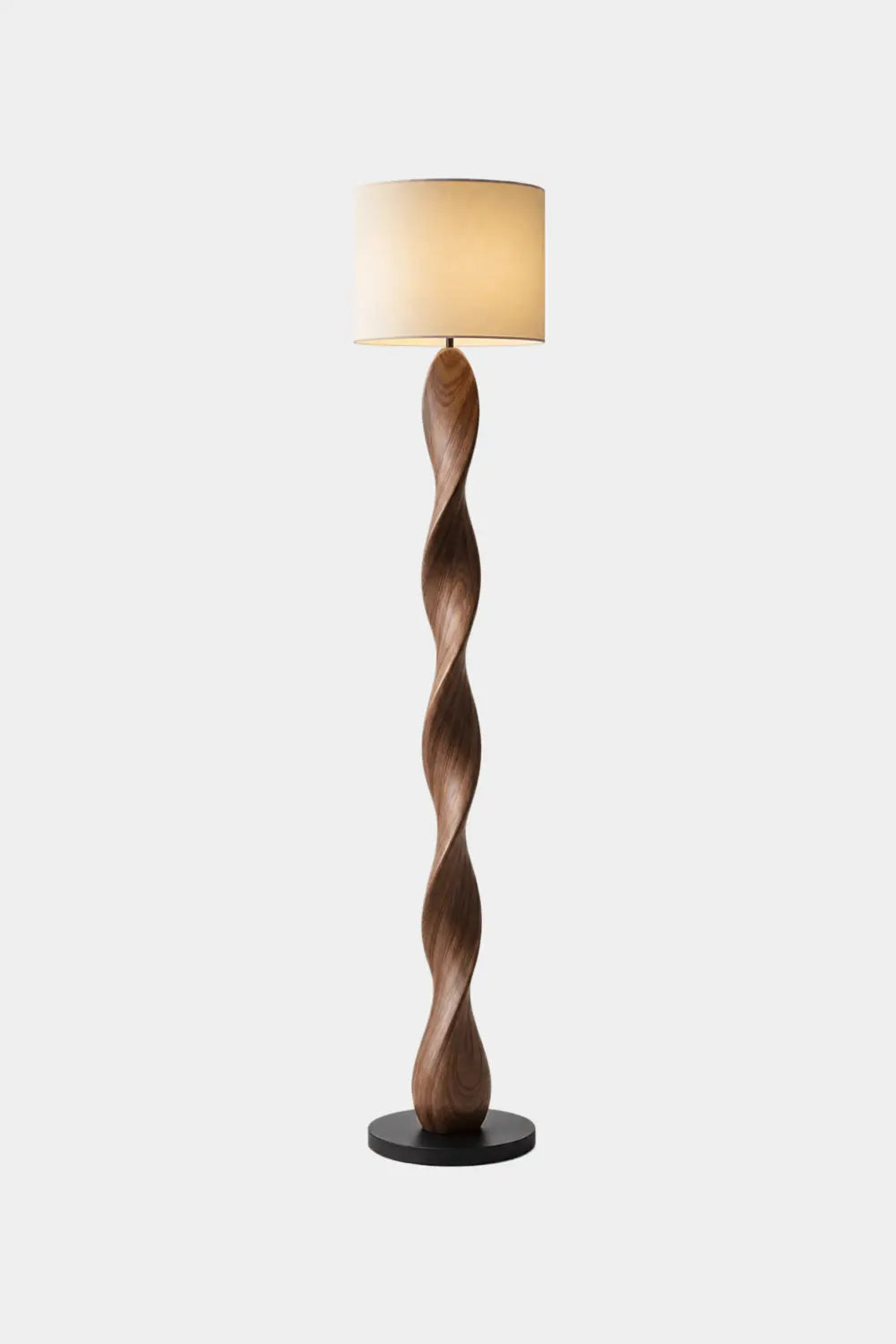 Artistic Spiral Wood Floor Lamp Ideal For Modern Living Rooms And Bedrooms