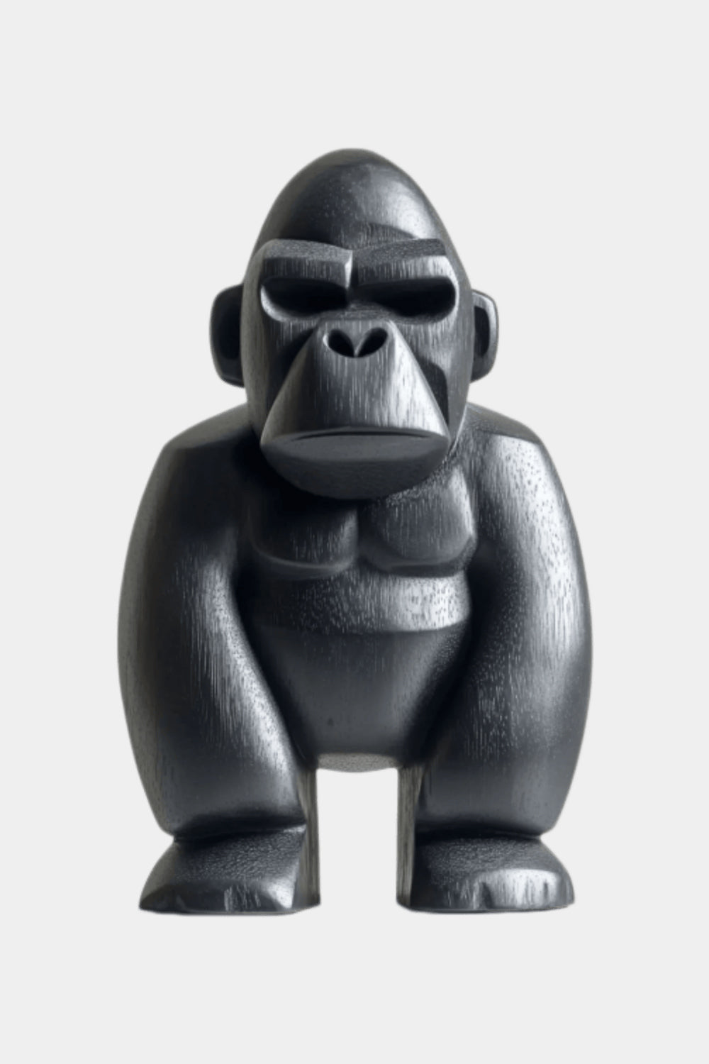 Hand Carved Black Gorilla Wood Sculpture Modern Abstract Animal Statue For Home Decor