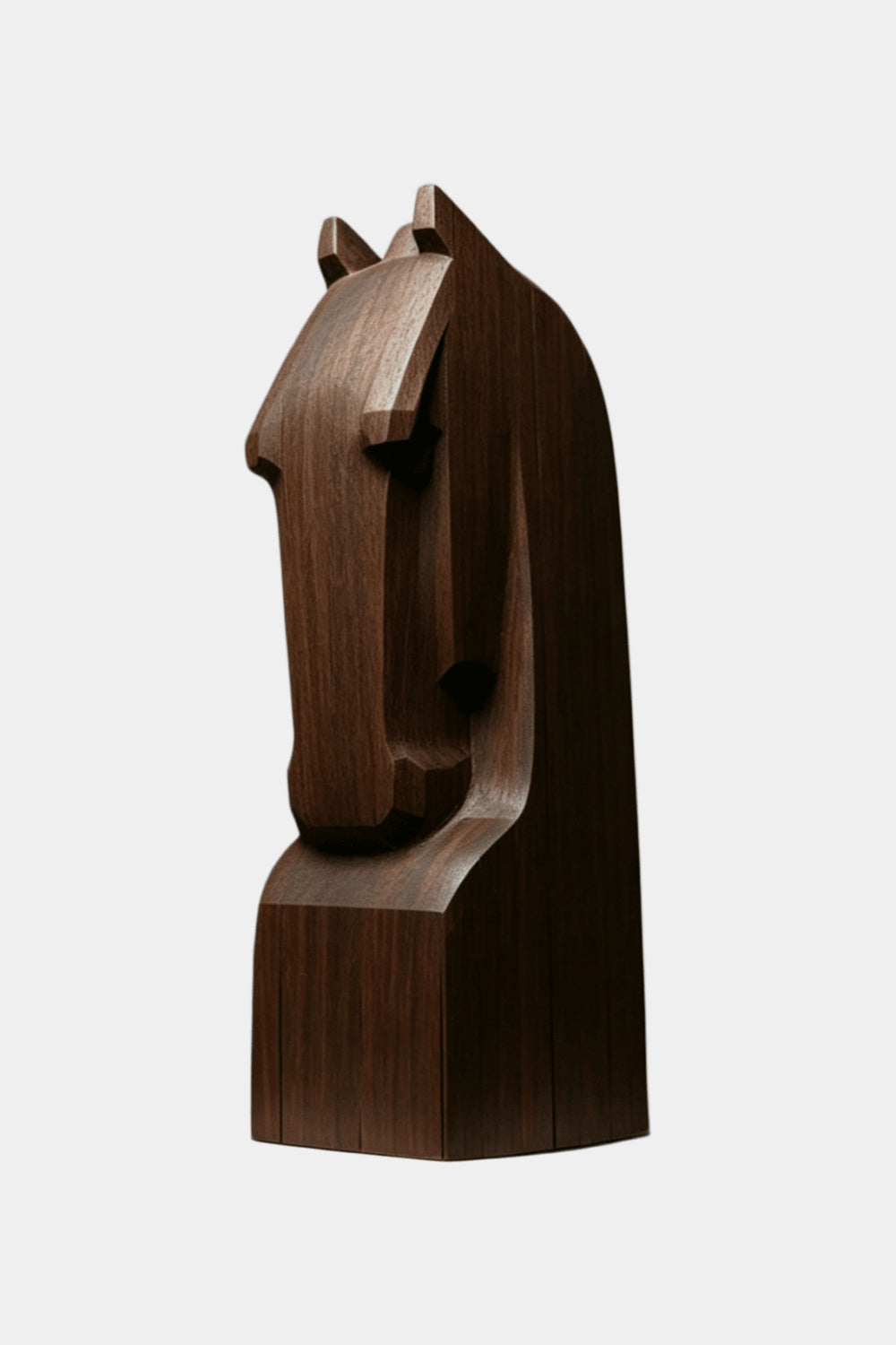Hand Carved Minimalist Wood Horse Statue Unique Gift Animal Wooden Sculptures