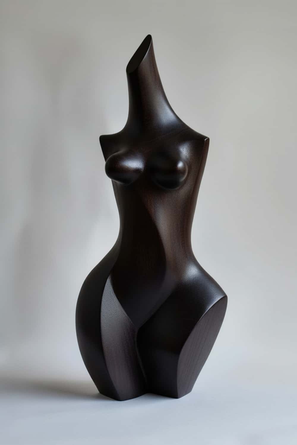 Black Wooden Abstract Female Sculpture Modern Minimalist Art Decor