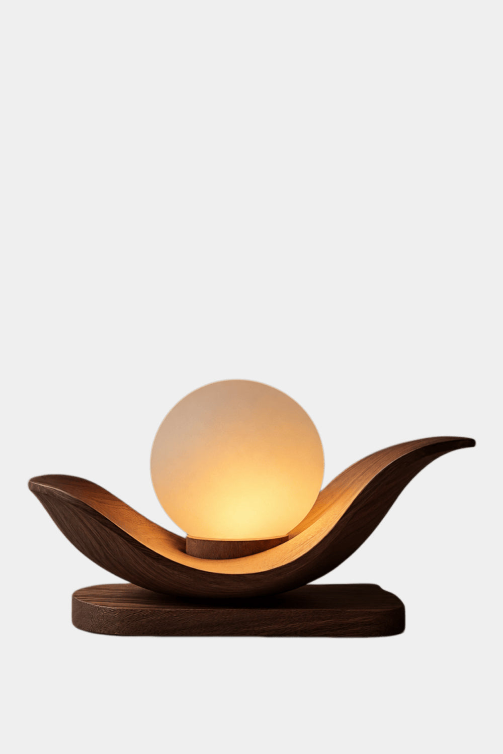 Minimalist Wooden Cradle Desk Lamp | Horizontal Sphere Tray Accent Light | Cozy Space Gift