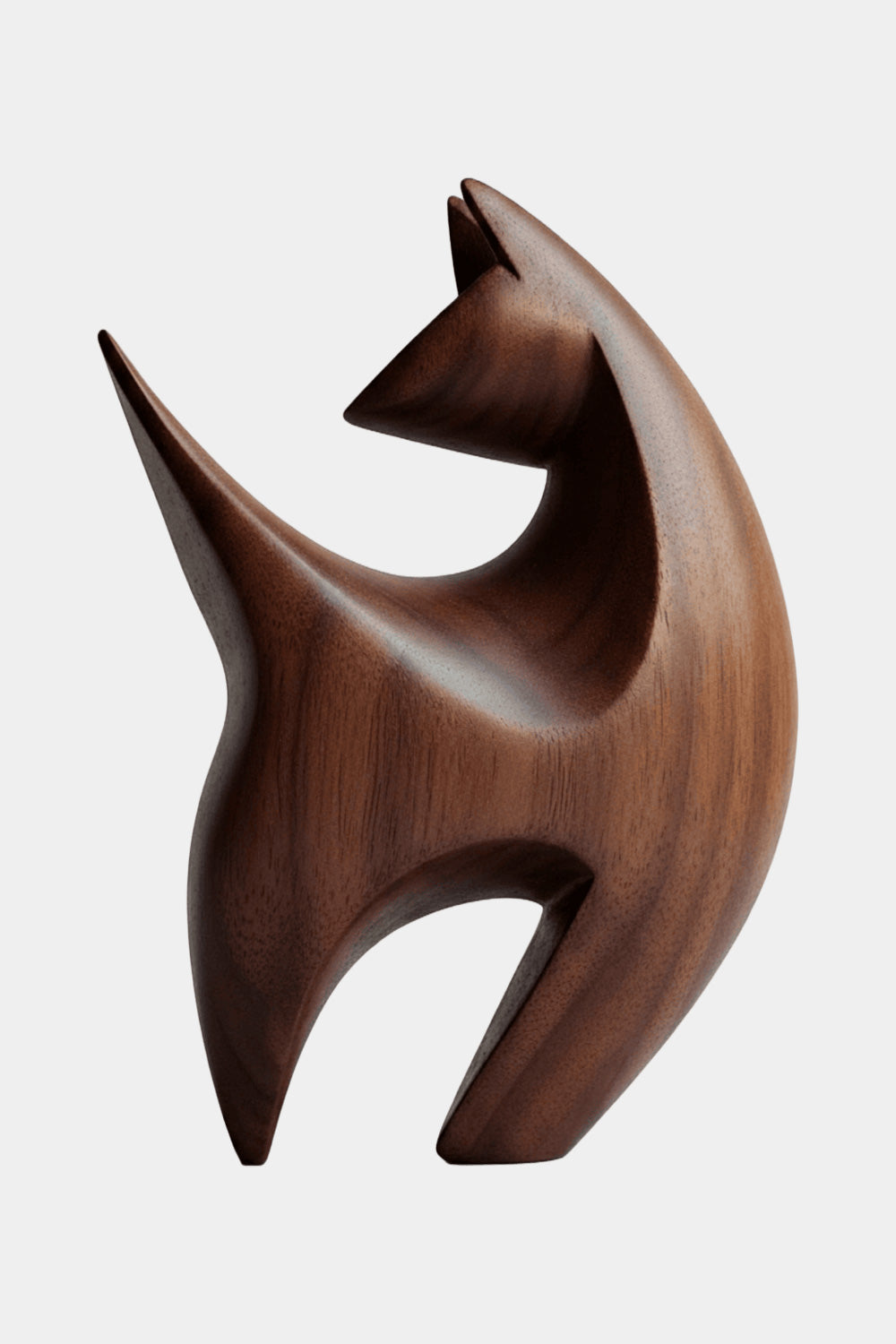 Abstract Animal Wood Sculpture Wooden Cat Sculptures Wood Feline Statue