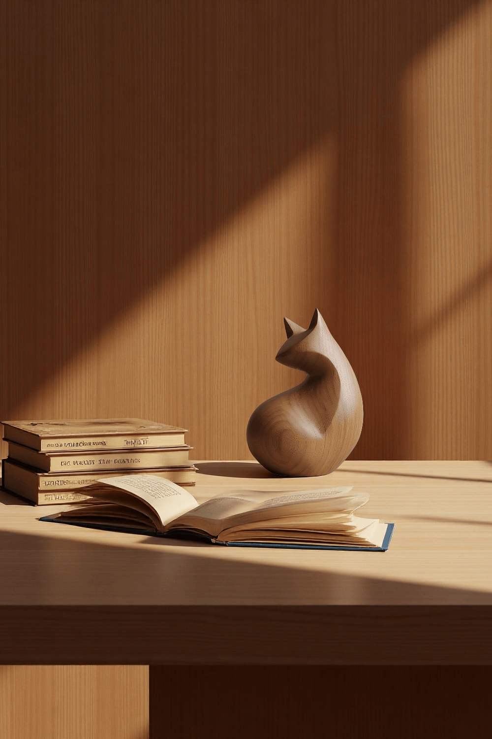 Abstract Animal Wood Sculpture Wooden Cat Sculptures Wood Feline Statue