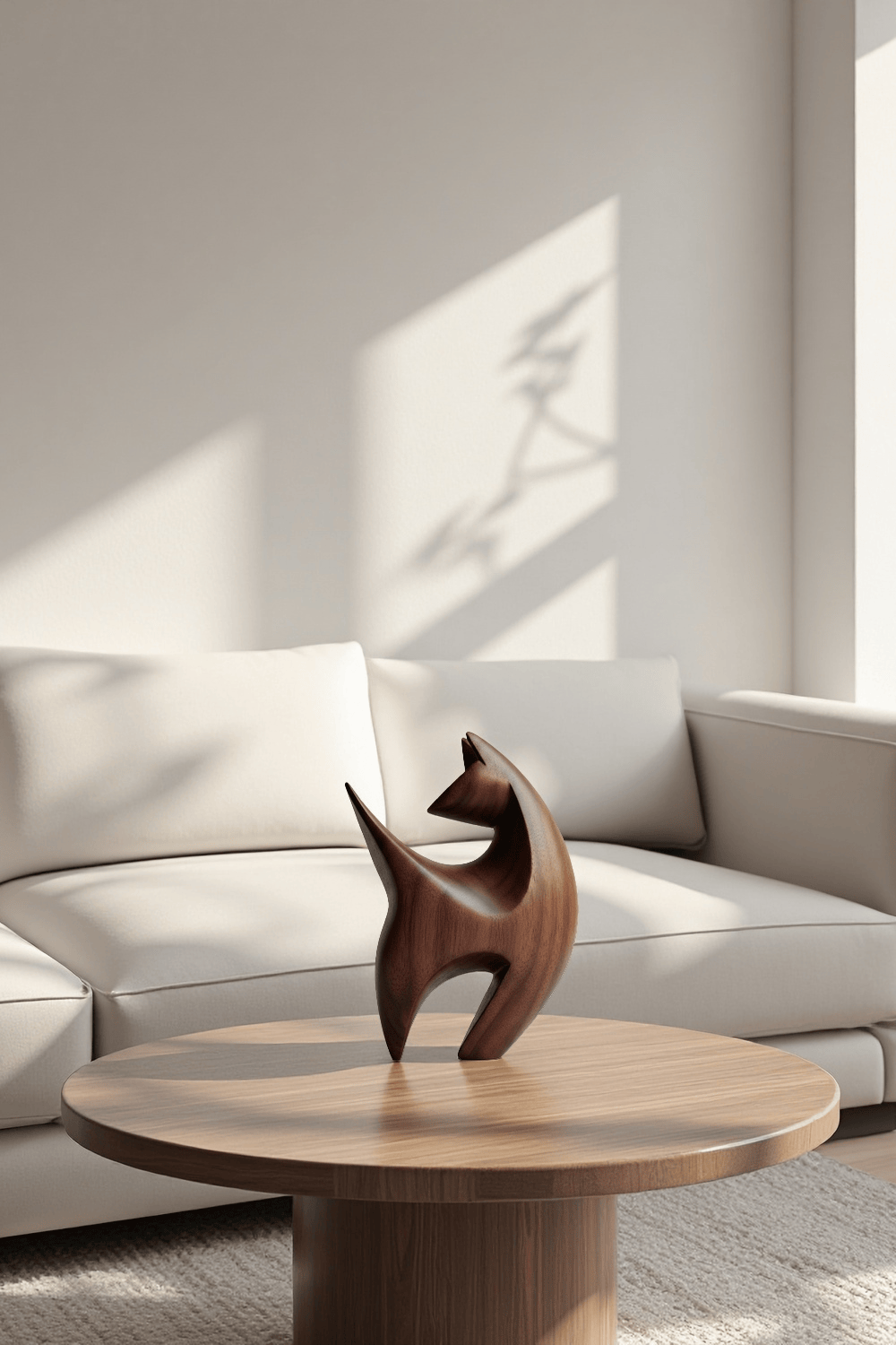 Abstract Animal Wood Sculpture Wooden Cat Sculptures Wood Feline Statue