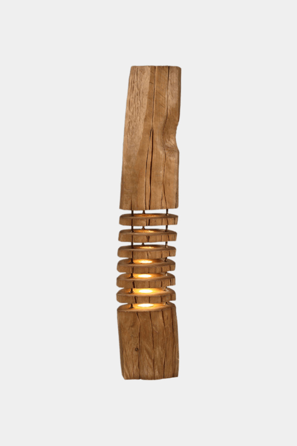 Handcrafted Wooden Floor Lamp With Warm Light For Modern Living Rooms