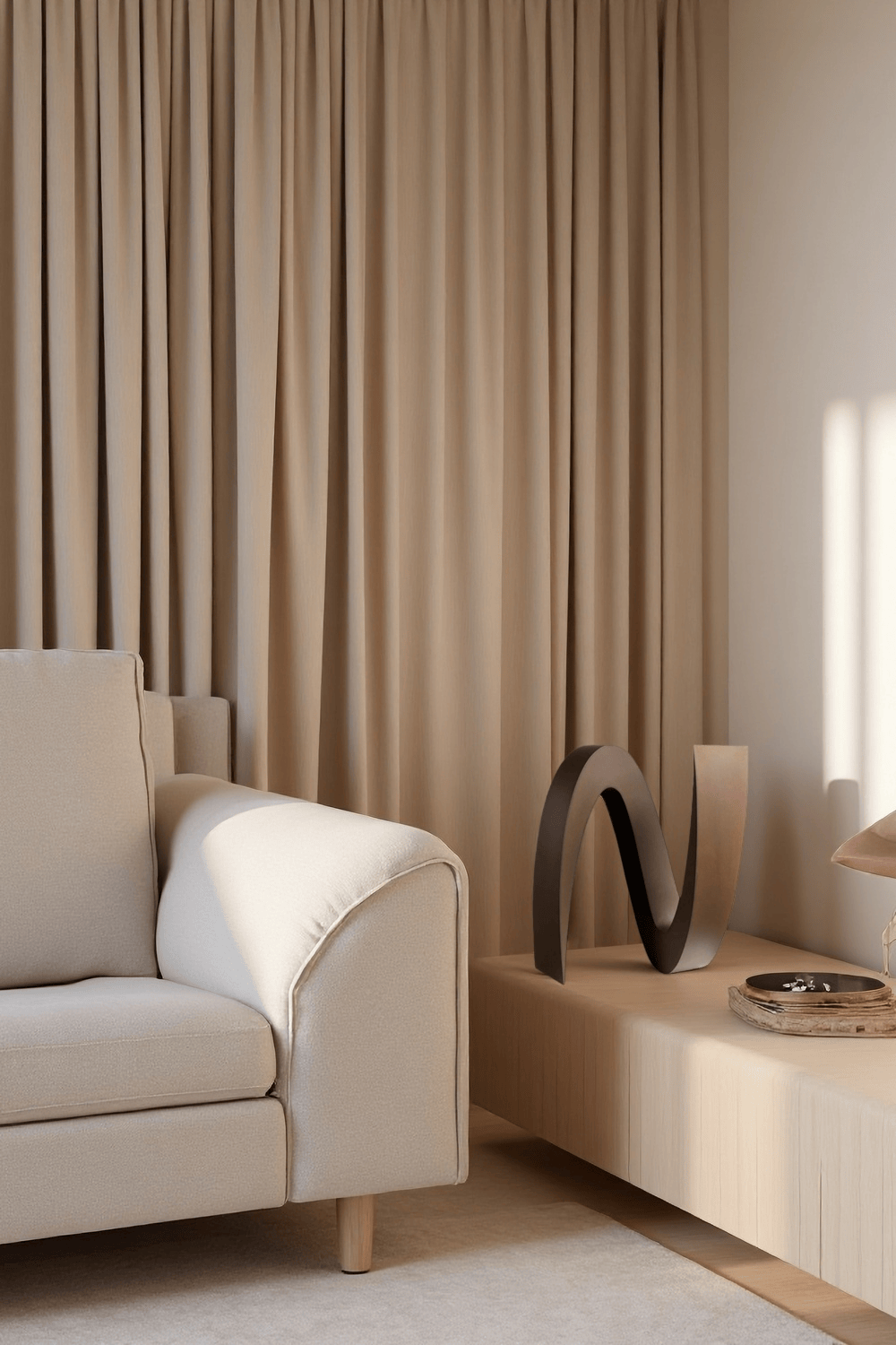 Wave Abstract Wooden Sculpture Modern Handcrafted Wood Minimalist Art Décor