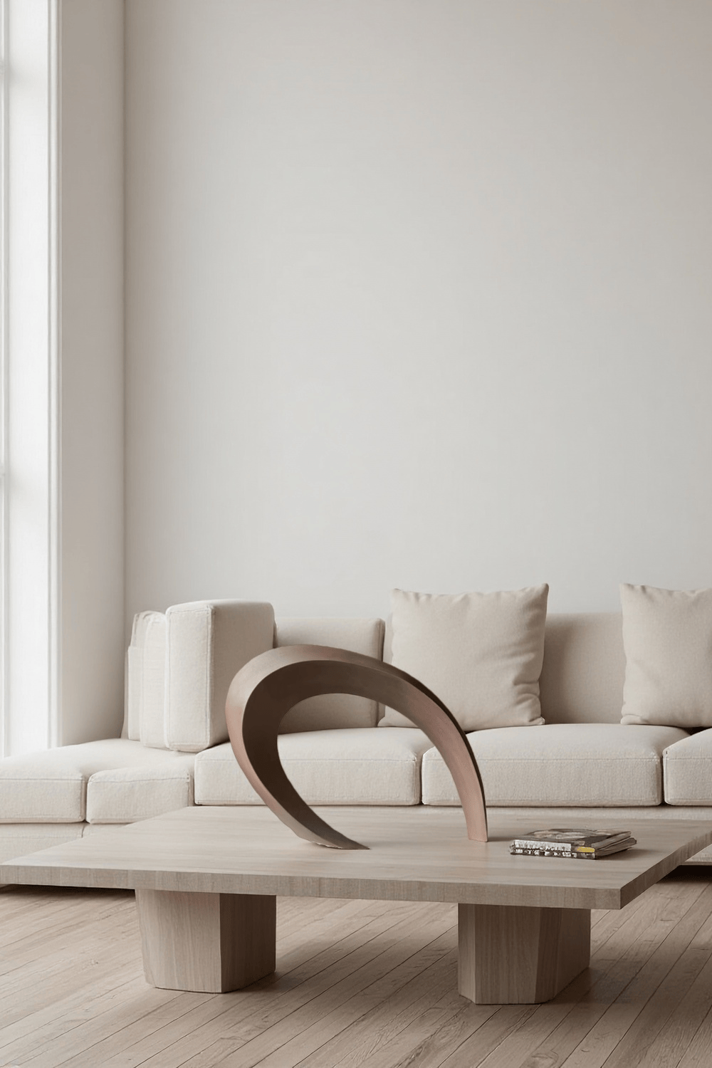 Handcrafted Abstract Wooden Sculpture Modern Minimalist Home Art Décor