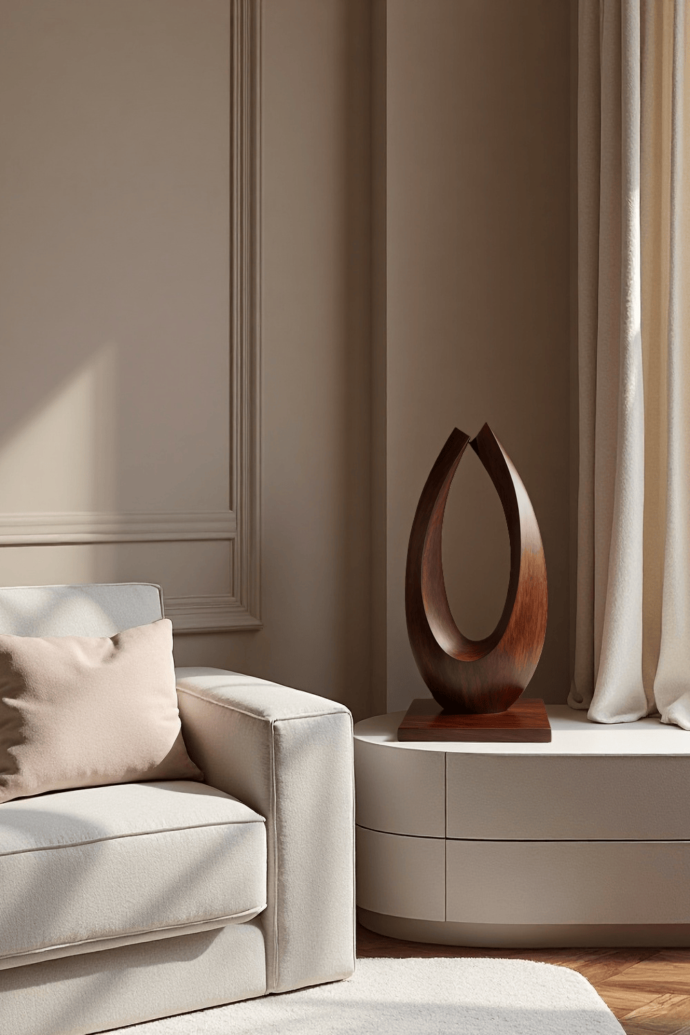 Modern Abstract Wooden Sculpture Handcrafted Luxury Home Décor Wood Art