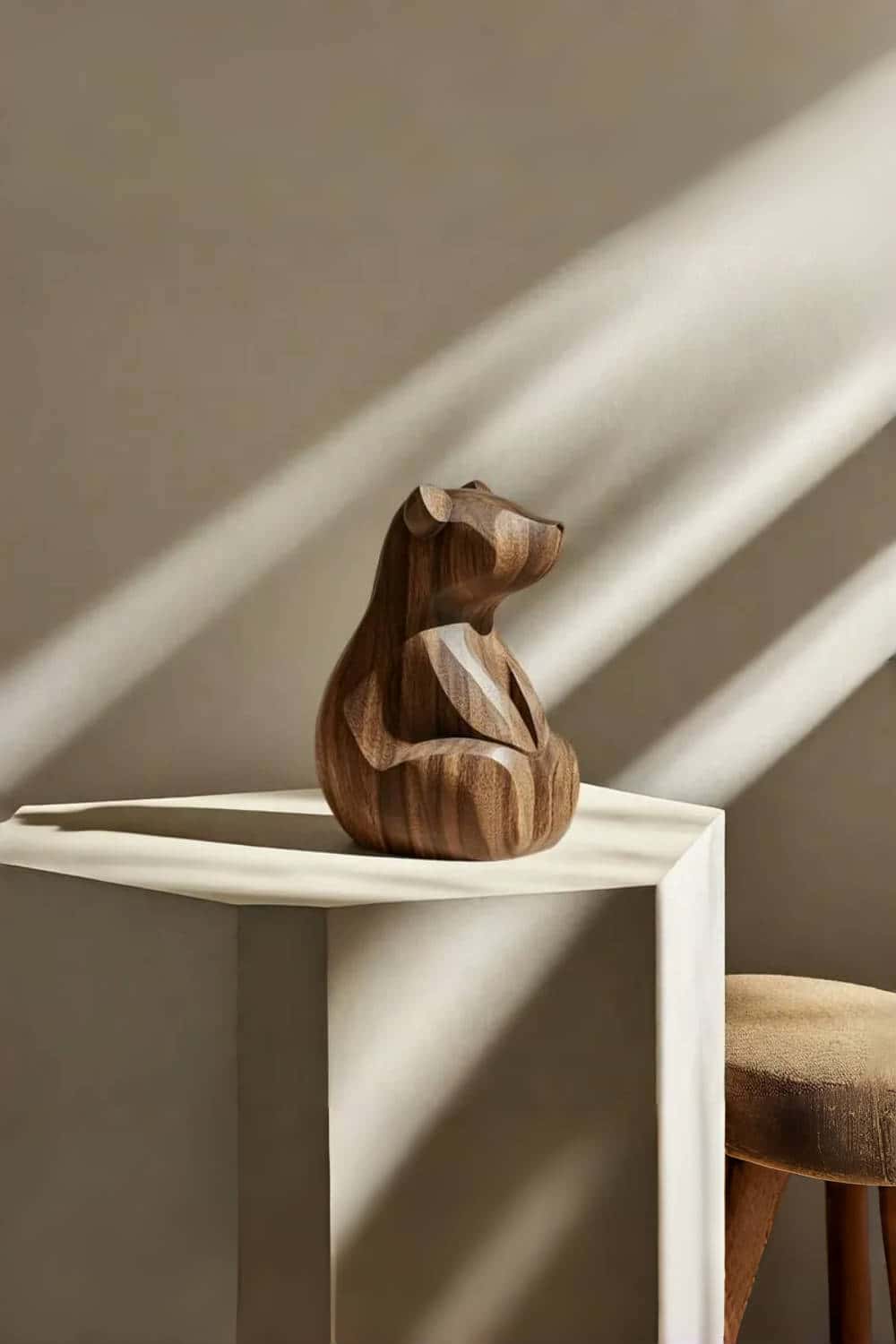 Wooden Bear Statue Wood Carved Bear Carvings Wooden Animal Sculptures