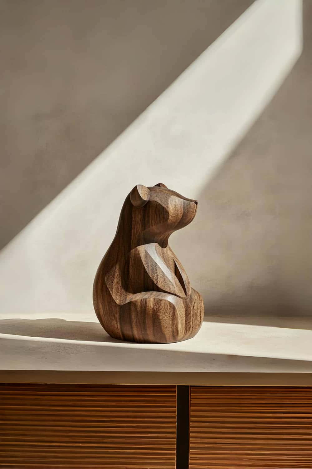 Wooden Bear Statue Wood Carved Bear Carvings Wooden Animal Sculptures